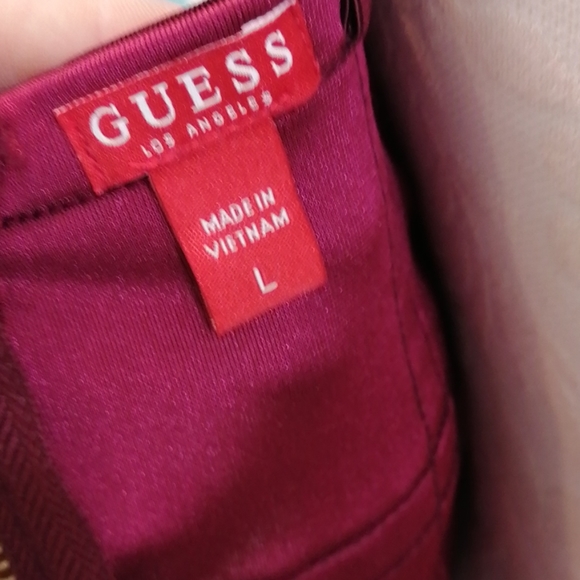 Guess Bodycon Velvet Bordeaux Dress SZ L N… - Picture 11 of 15